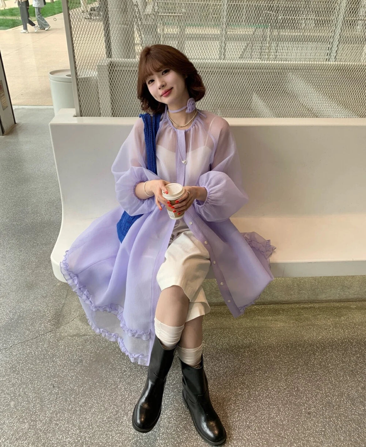 Purple long Disney princess style trench coat
