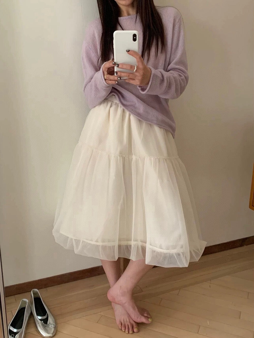 Elegant and fairy-like mesh cake tutu skirt
