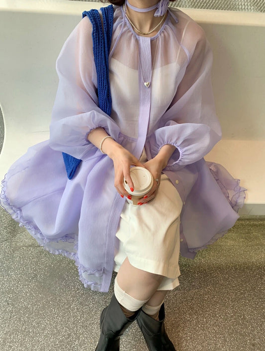 Purple long Disney princess style trench coat