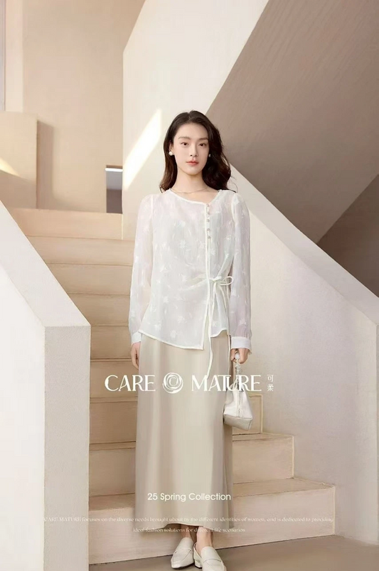 Temperament champagne new Chinese style two-piece dress