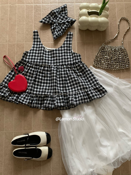 Sweet Plaid Sleeveless Vest Top