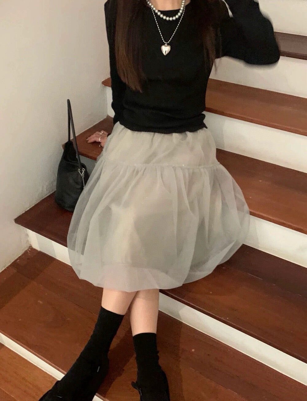Elegant and fairy-like mesh cake tutu skirt