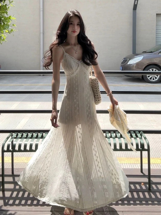 Lace suspender dress