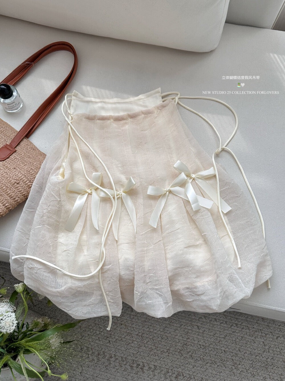 Cute bow camisole top